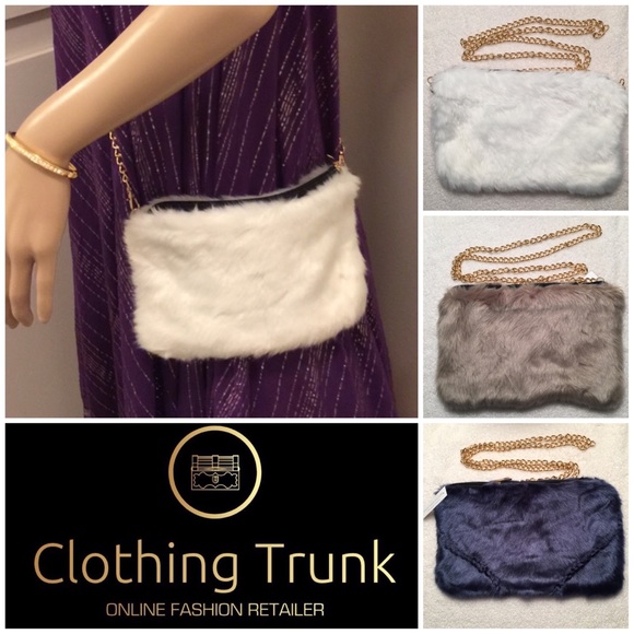 White Faux Fur Crossbody Bag - Picture 5 of 8